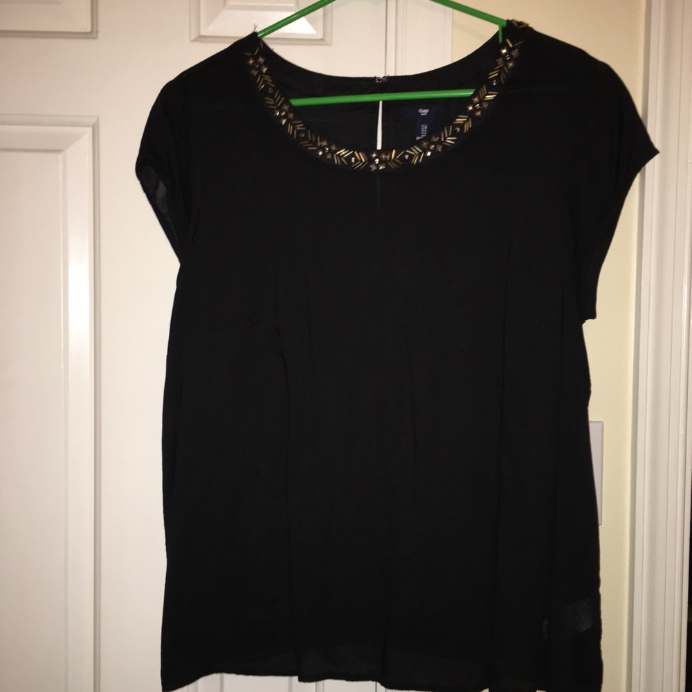 Black top with sequin detail